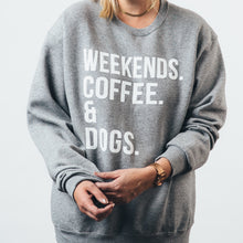 Crew Neck Sweater- Weekends Coffee & Dogs